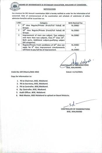 SSC Annual-I 2024 Fee Structure. Comme