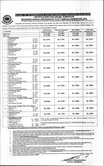 NOTIFICATION: SSC EXAM 2021