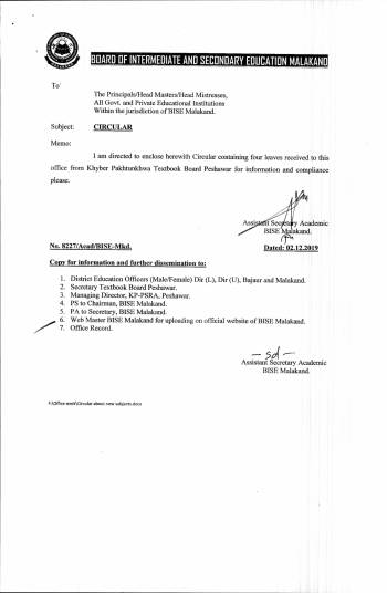 CIRCULAR: TEXTBOOK BOARD KP, 2019/20